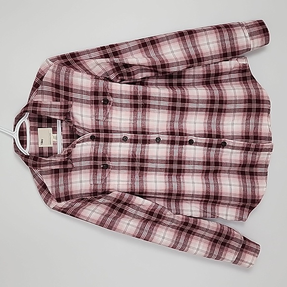 TILLEY Women's Pink Plaid Flannel Cotton Button  Down Shirt Front Pockets Sz M - Picture 3 of 13
